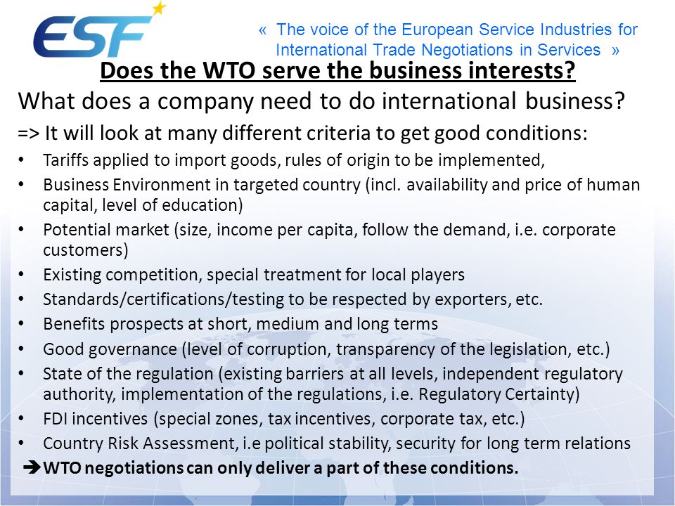 Does the WTO serve the business interests