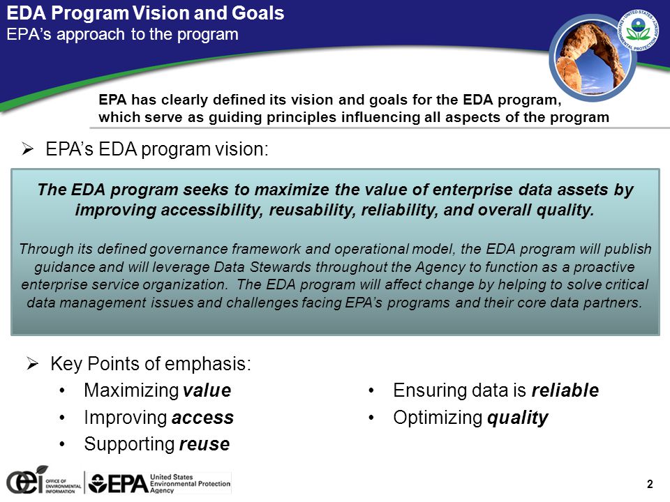 Data Drivers The impetus for developing an EDA program