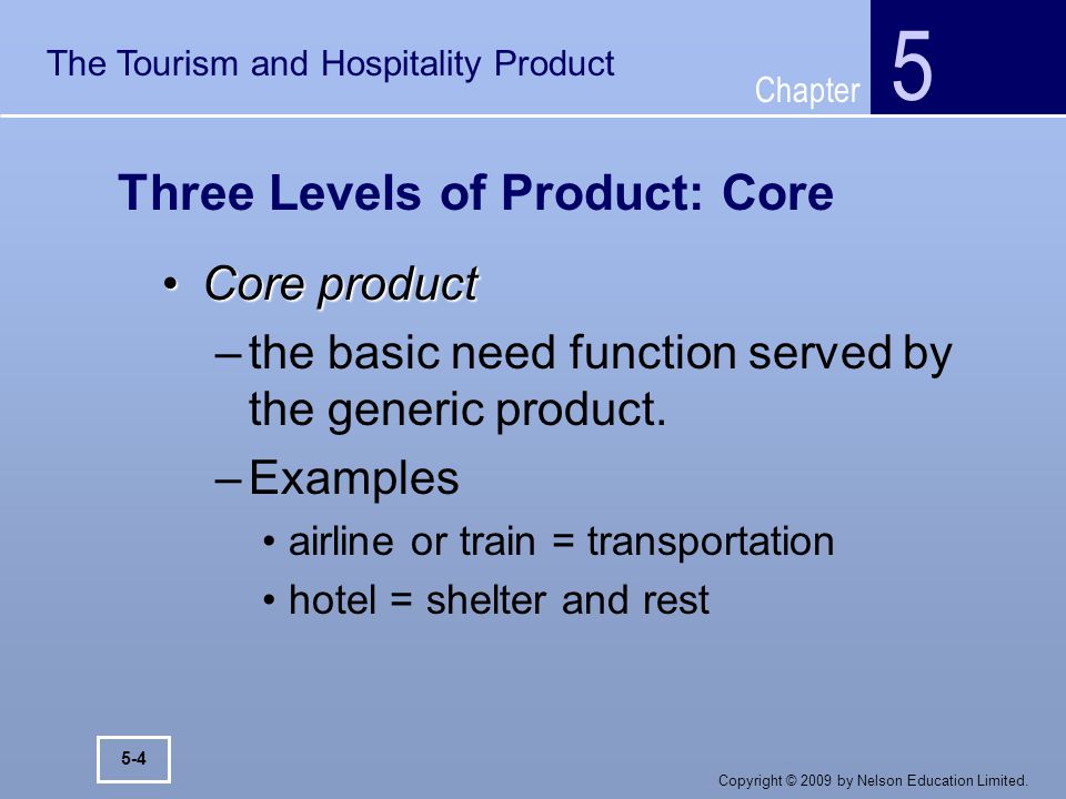 components of hospitality product