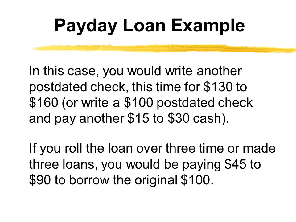 Payday Loan Example