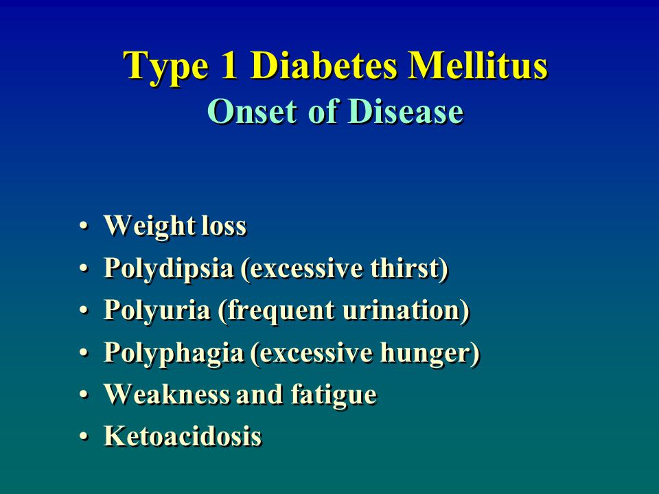 Type 1 Diabetes Mellitus Onset of Disease