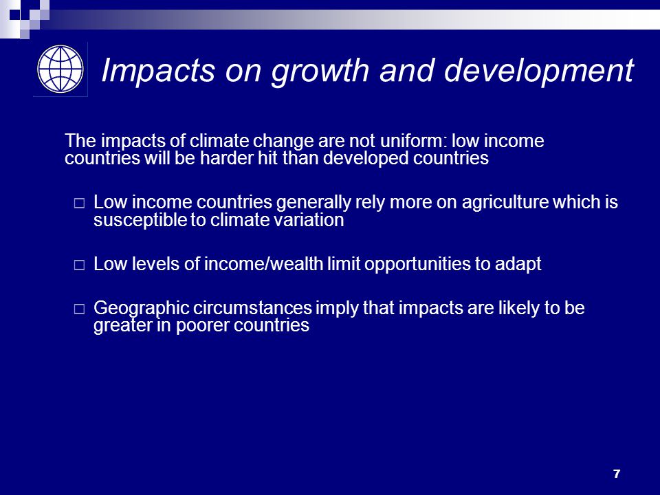 Impacts on growth and development