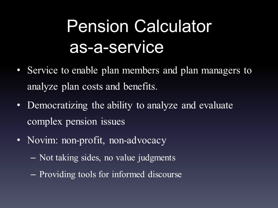 Pension Calculator as-a-service