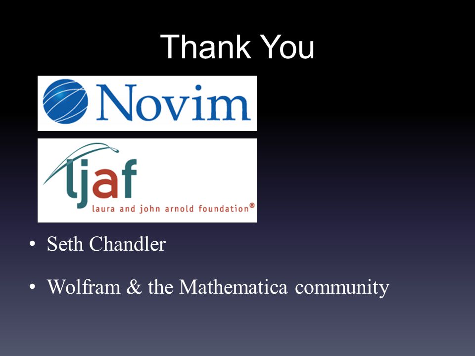 Thank You Seth Chandler Wolfram & the Mathematica community