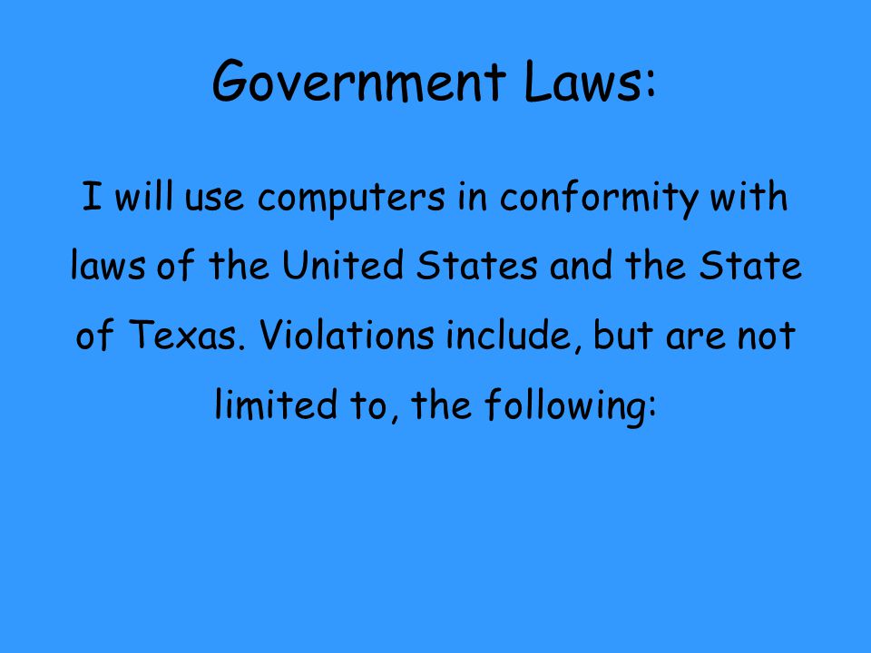 Government Laws: