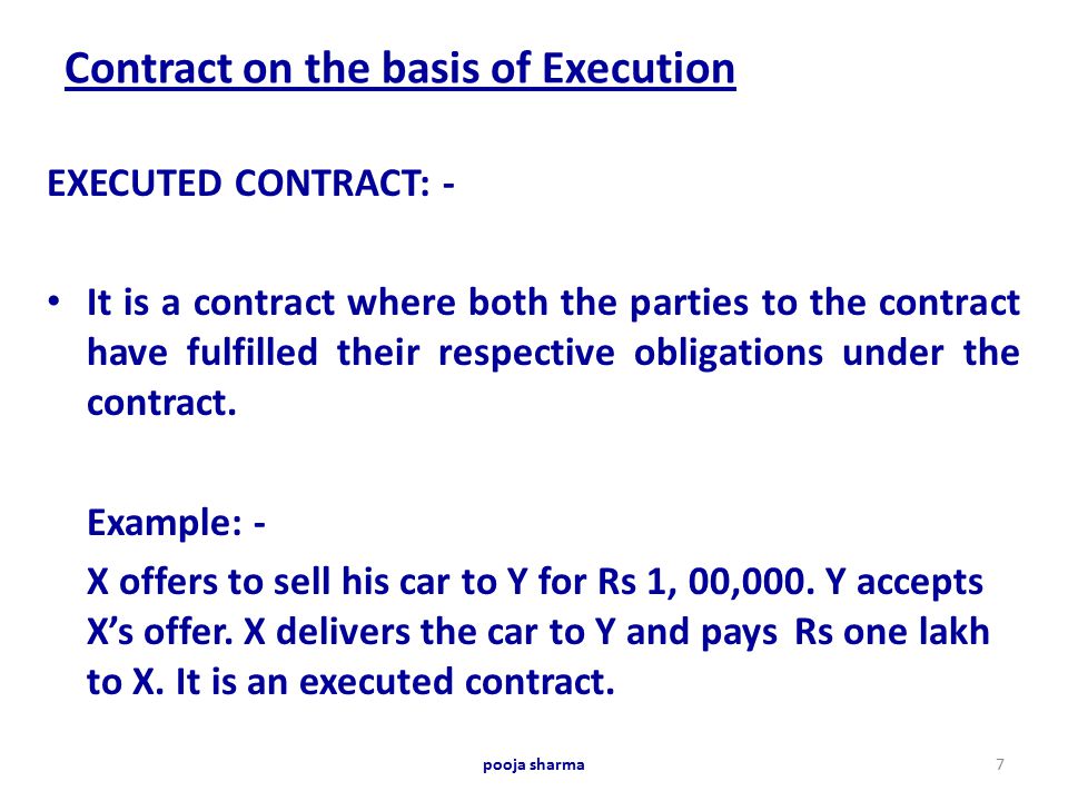 executed contract definition
