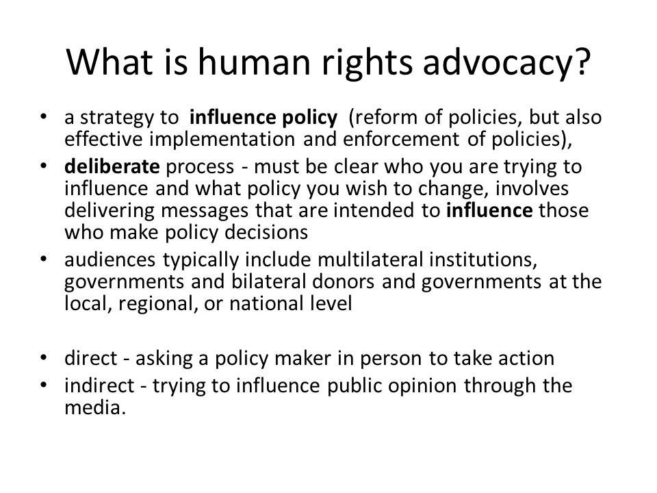 What is human rights advocacy
