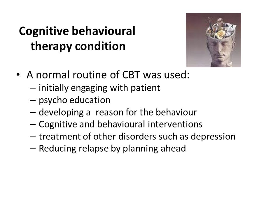 Cognitive behavioural therapy condition