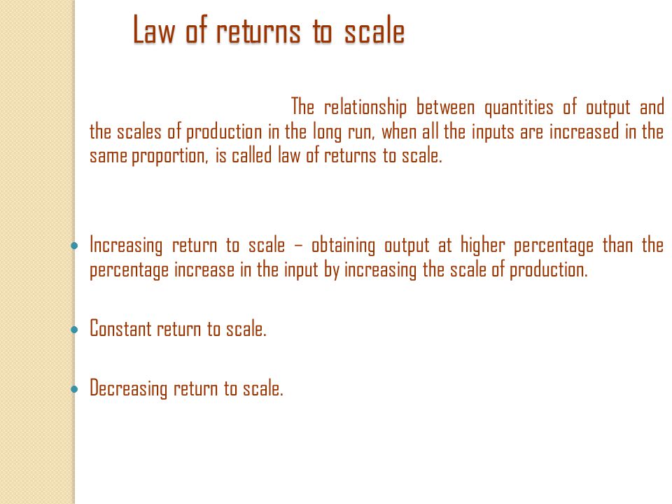 what is return to scale in economics