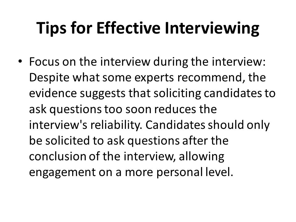 Tips for Effective Interviewing
