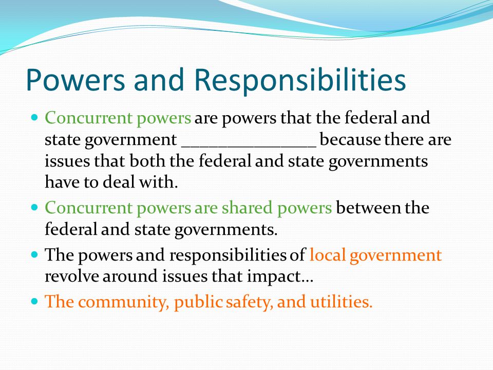 the responsibilities of the government