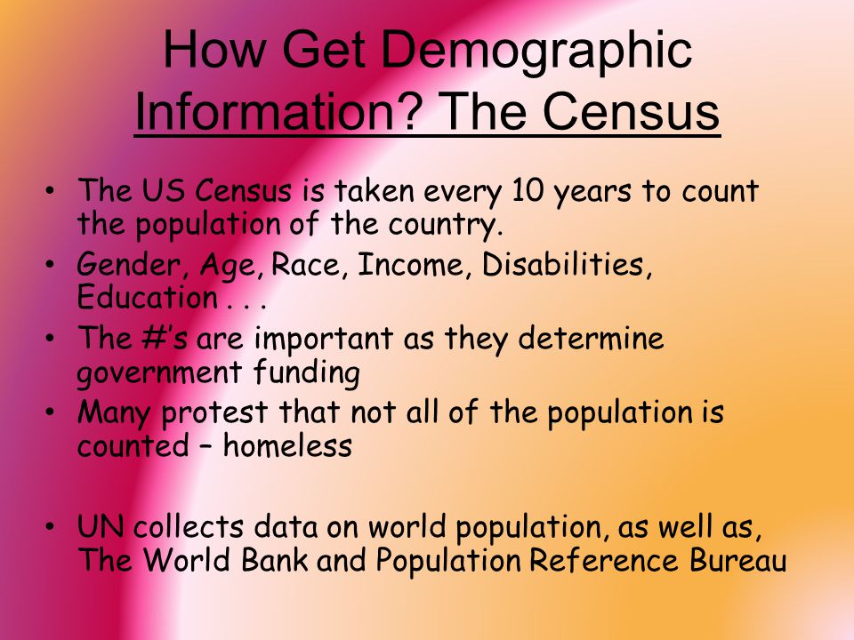 How Get Demographic Information The Census