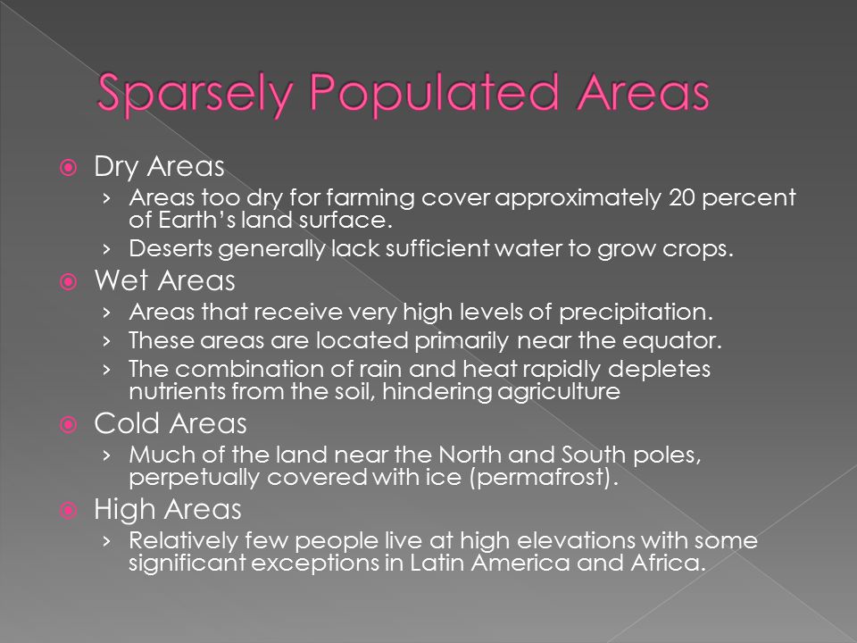 Sparsely Populated Areas