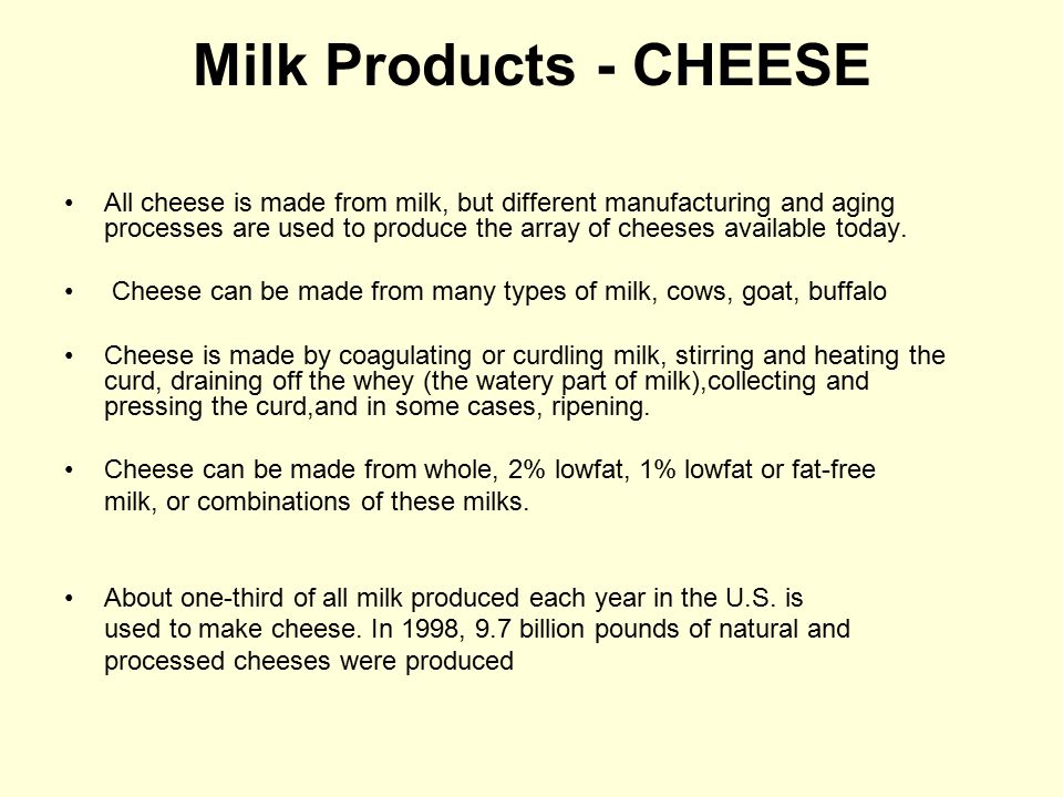 Milk Products - CHEESE