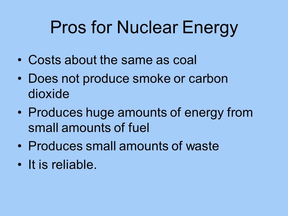 Pros for Nuclear Energy