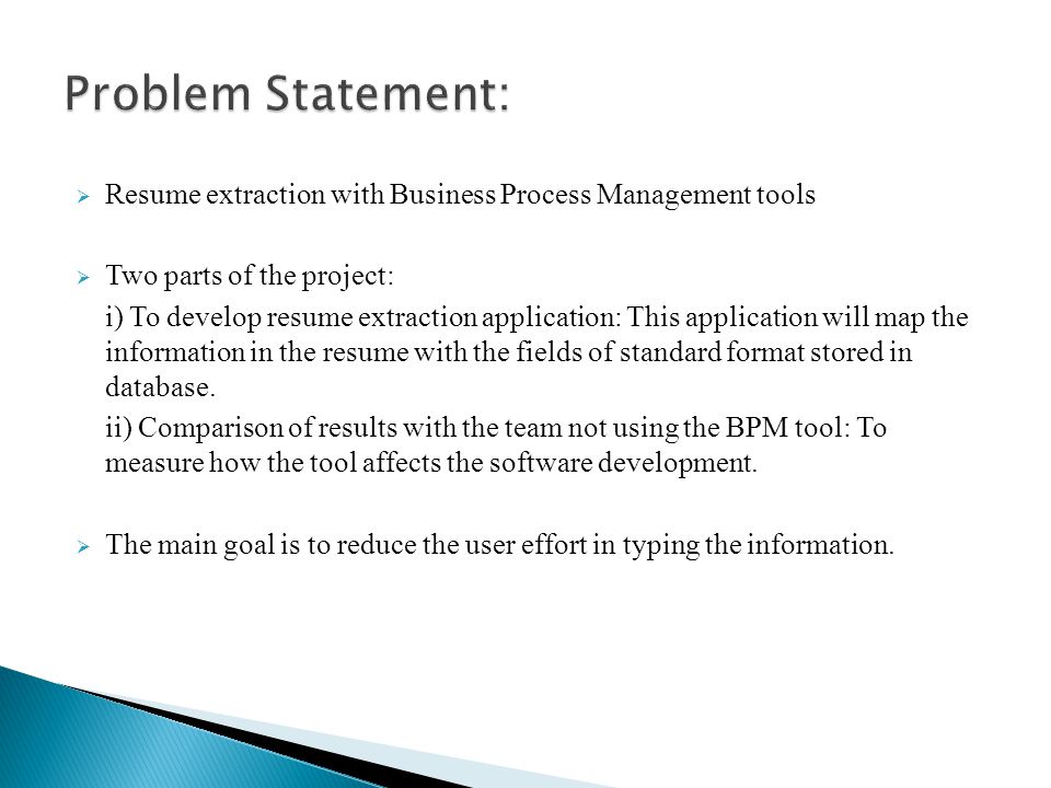 Resume Extraction With Business Process Management Bpm Tools Ppt Video Online Download