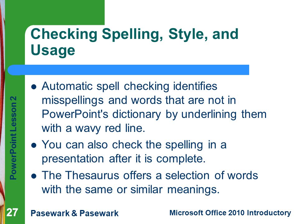 Checking Spelling, Style, and Usage