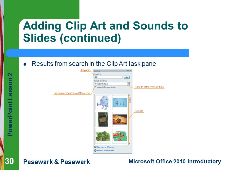 Adding Clip Art and Sounds to Slides (continued)