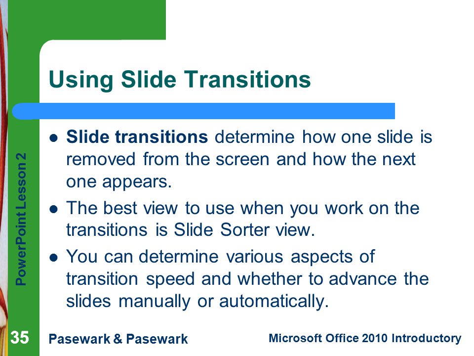 Using Slide Transitions