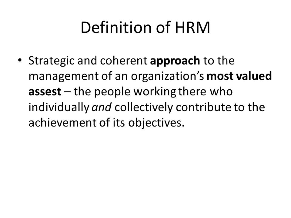 Definition of HRM