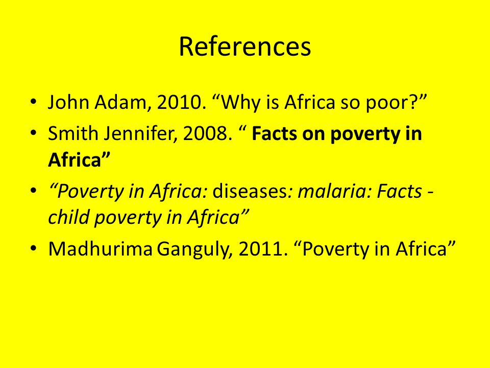 References John Adam, Why is Africa so poor