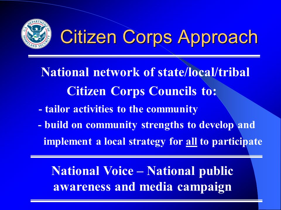 Your introduction … mention that FEMA has an Office of Citizen Corps that  reports to the Director's office with regional support in each FEMA region.  - ppt video online download