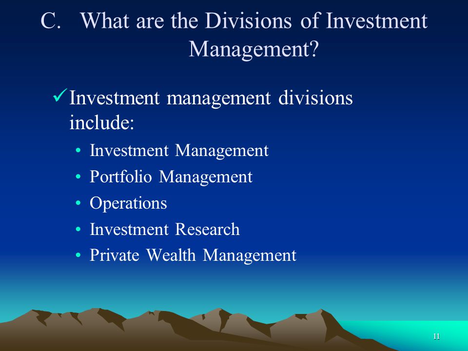 What are the Divisions of Investment Management