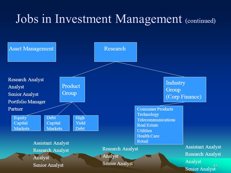 Jobs in Investment Management (continued)