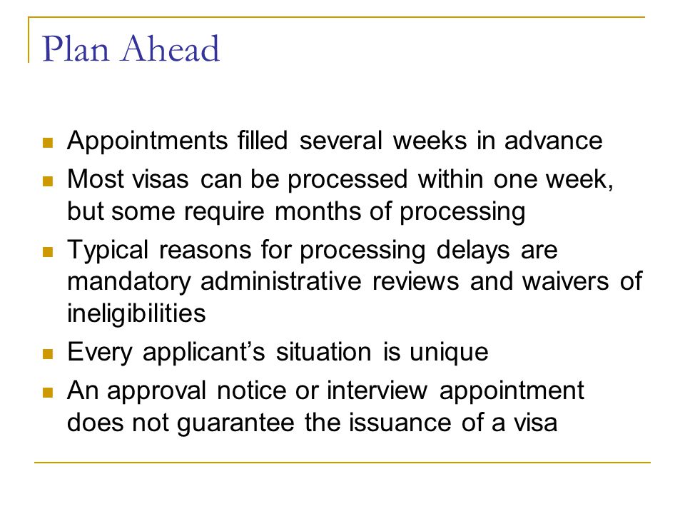 Plan Ahead Appointments filled several weeks in advance