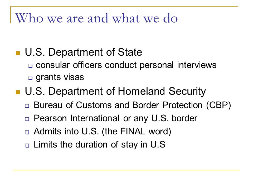 Who we are and what we do U.S. Department of State