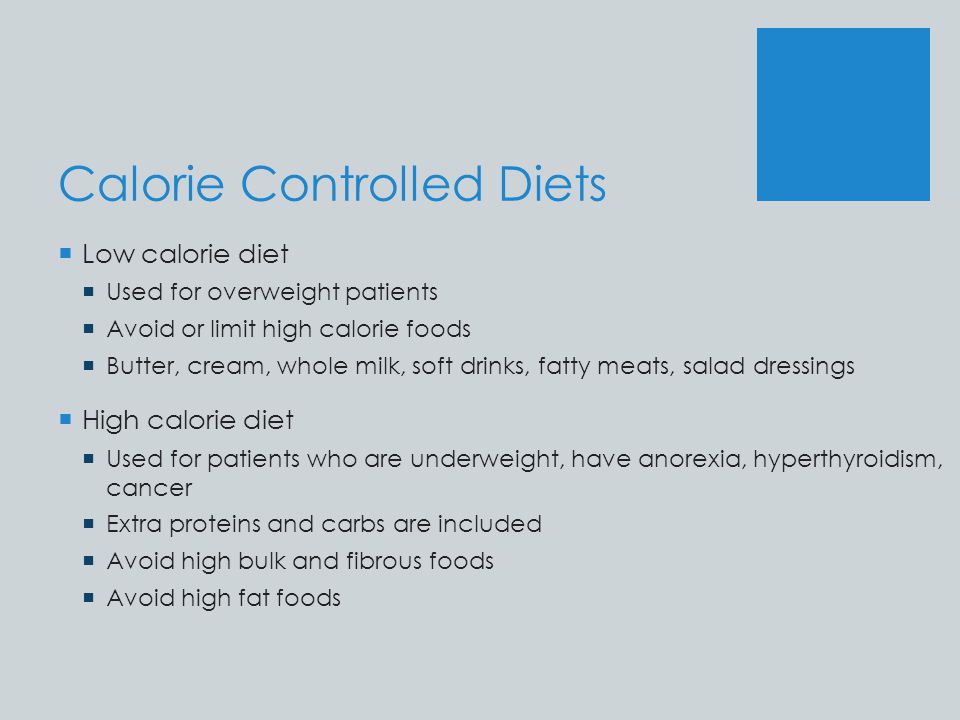 Calorie Controlled Diets