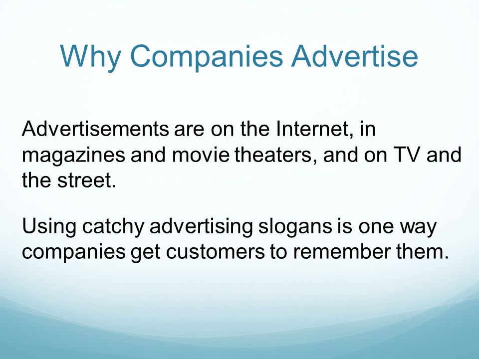 Why Companies Advertise