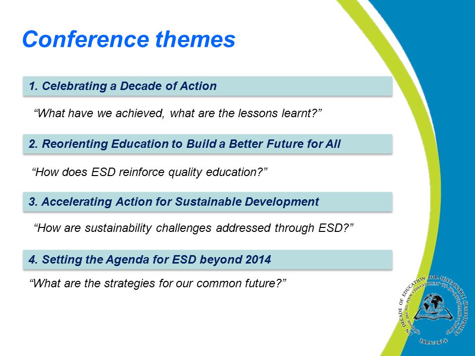 Conference themes 1. Celebrating a Decade of Action