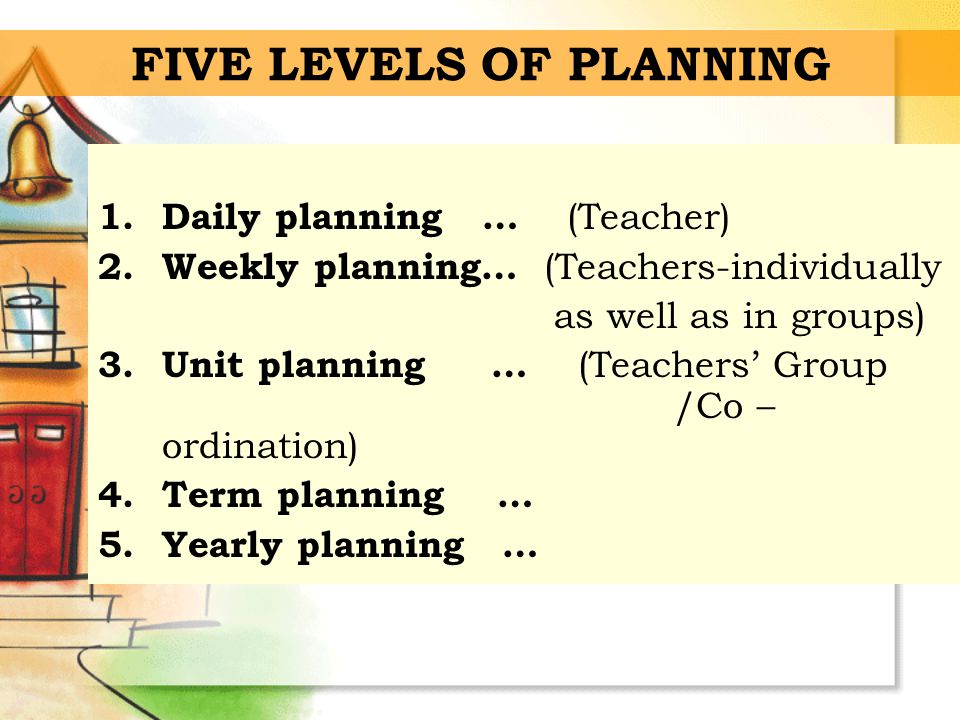 FIVE LEVELS OF PLANNING