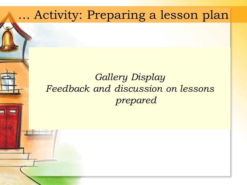 … Activity: Preparing a lesson plan