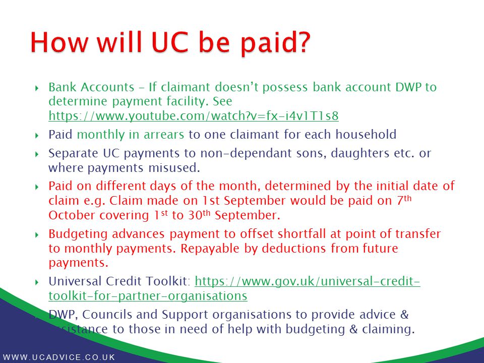 How will UC be paid