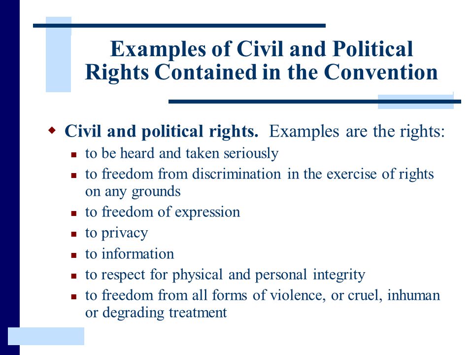 examples of civil and political rights