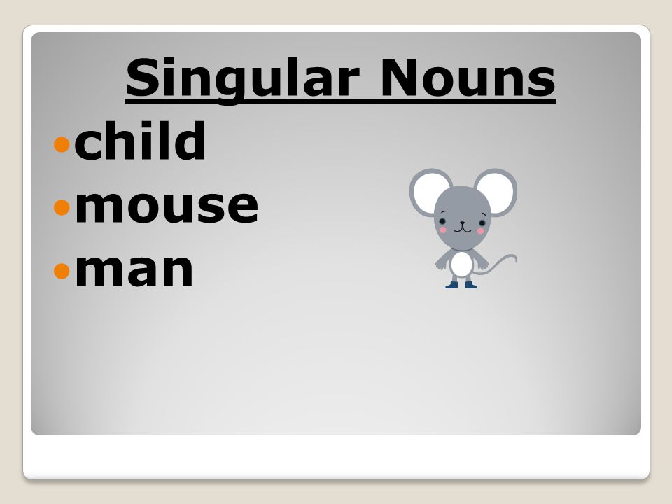 Singular Nouns child mouse man