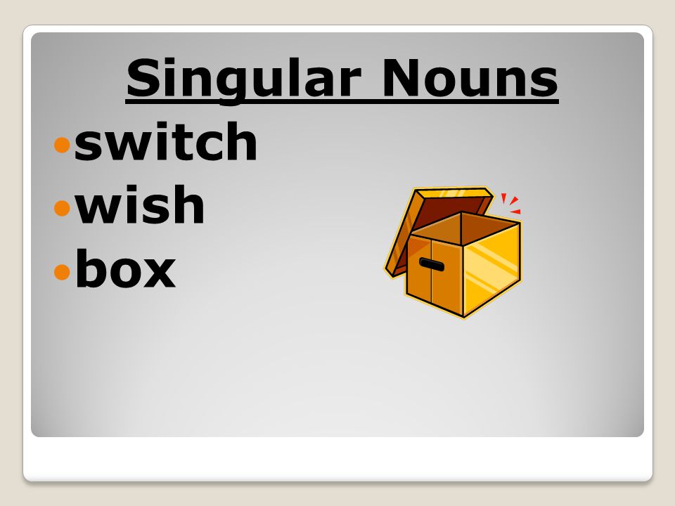 Singular Nouns switch wish box