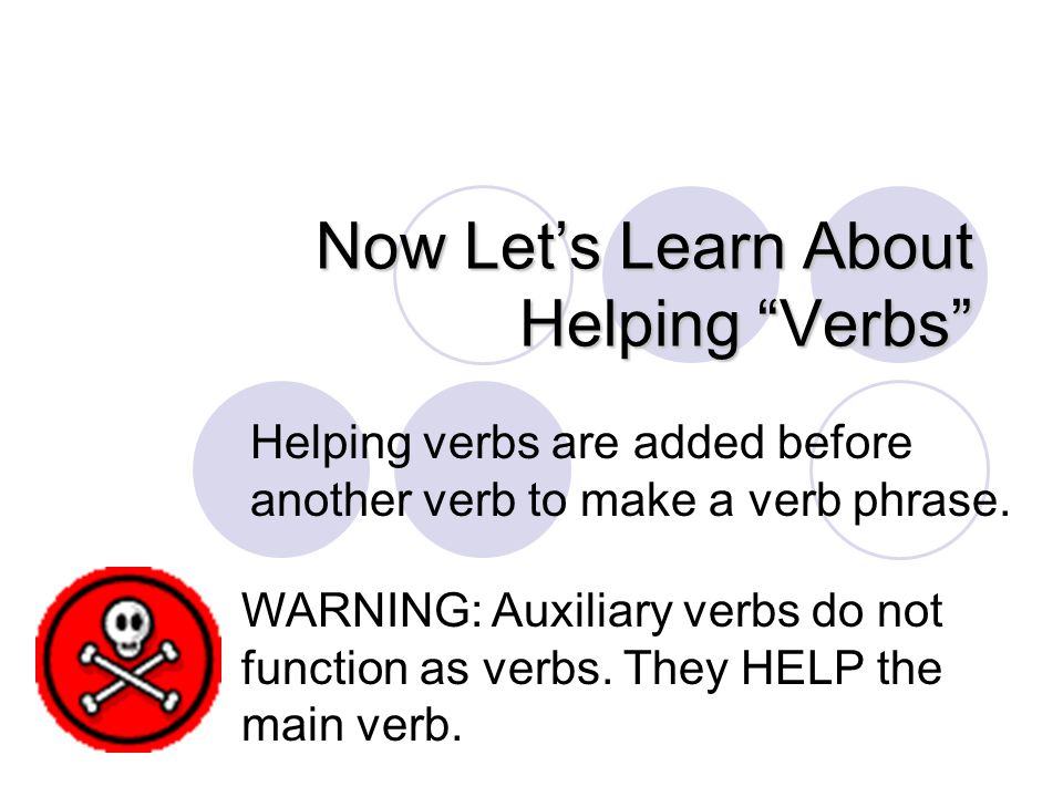 Now Let’s Learn About Helping Verbs