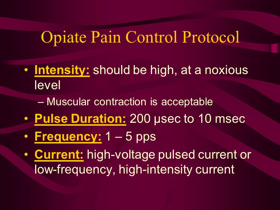 Opiate Pain Control Protocol