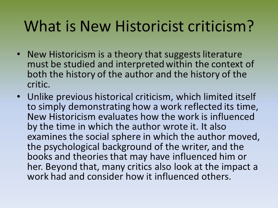 What is New Historicist criticism