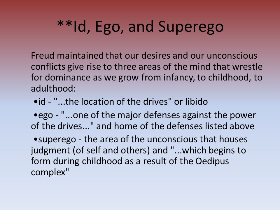 **Id, Ego, and Superego