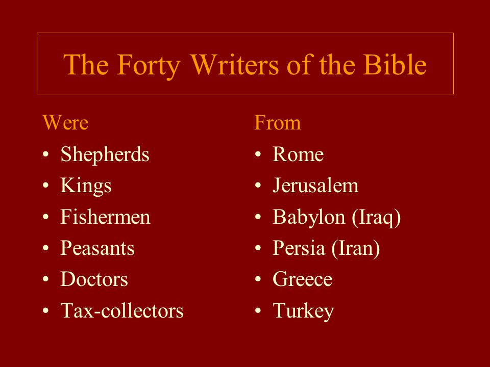 The Forty Writers of the Bible