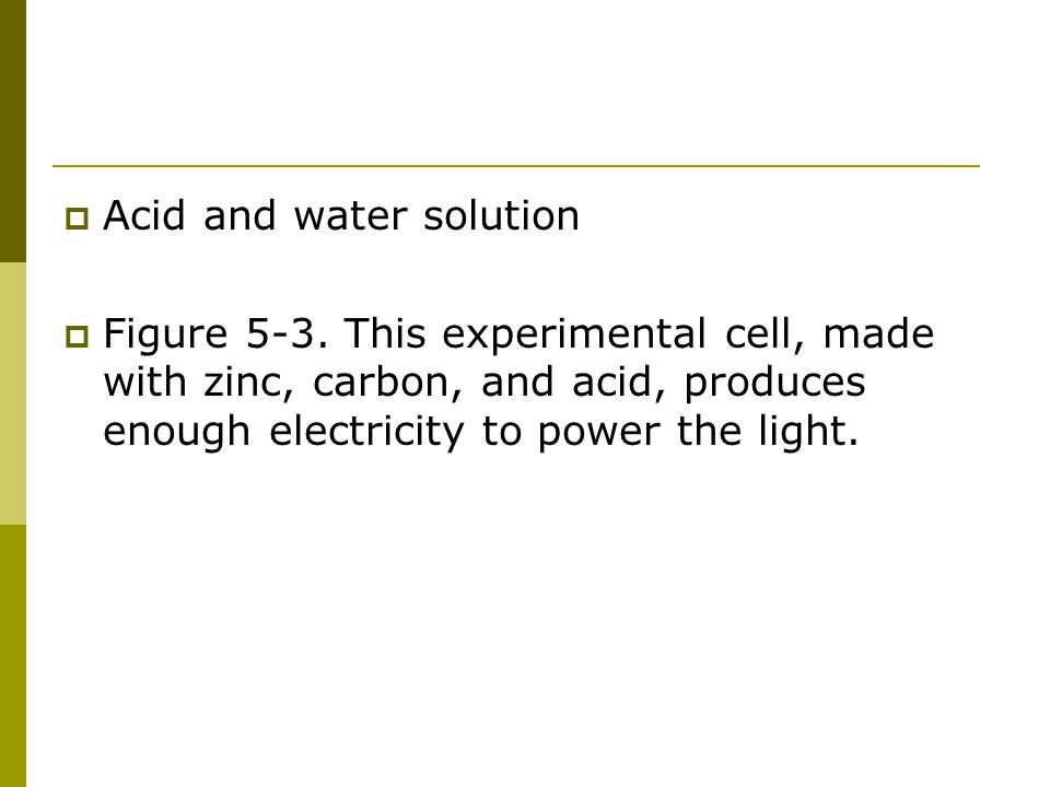 Acid and water solution