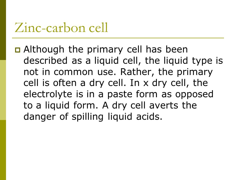 Zinc-carbon cell