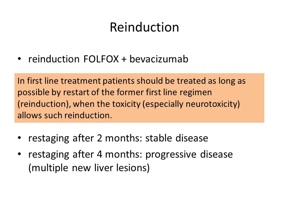 Reinduction reinduction FOLFOX + bevacizumab