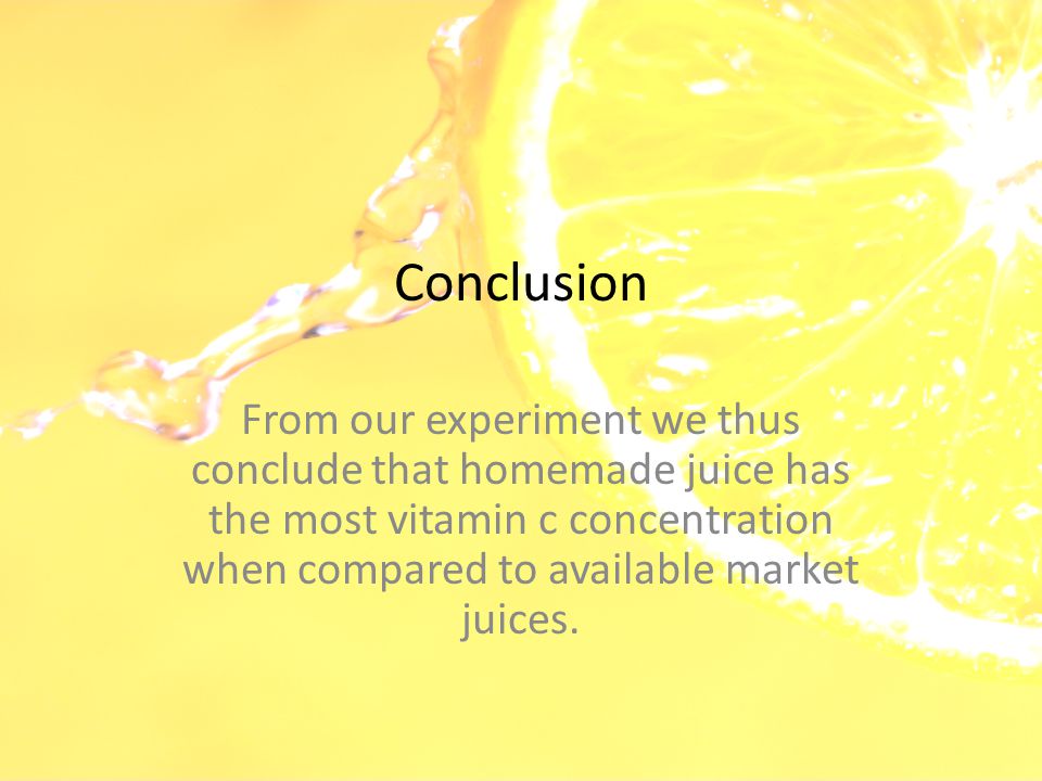 analysis of vitamin c in fruit juice