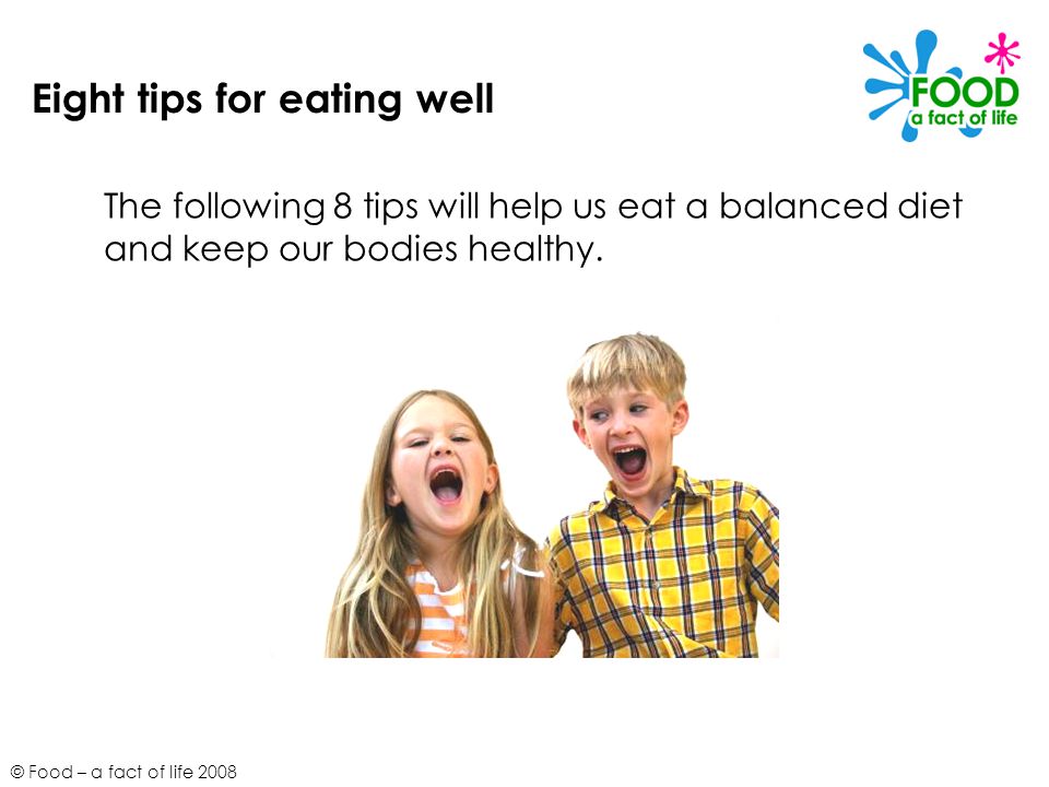 Eight tips for eating well