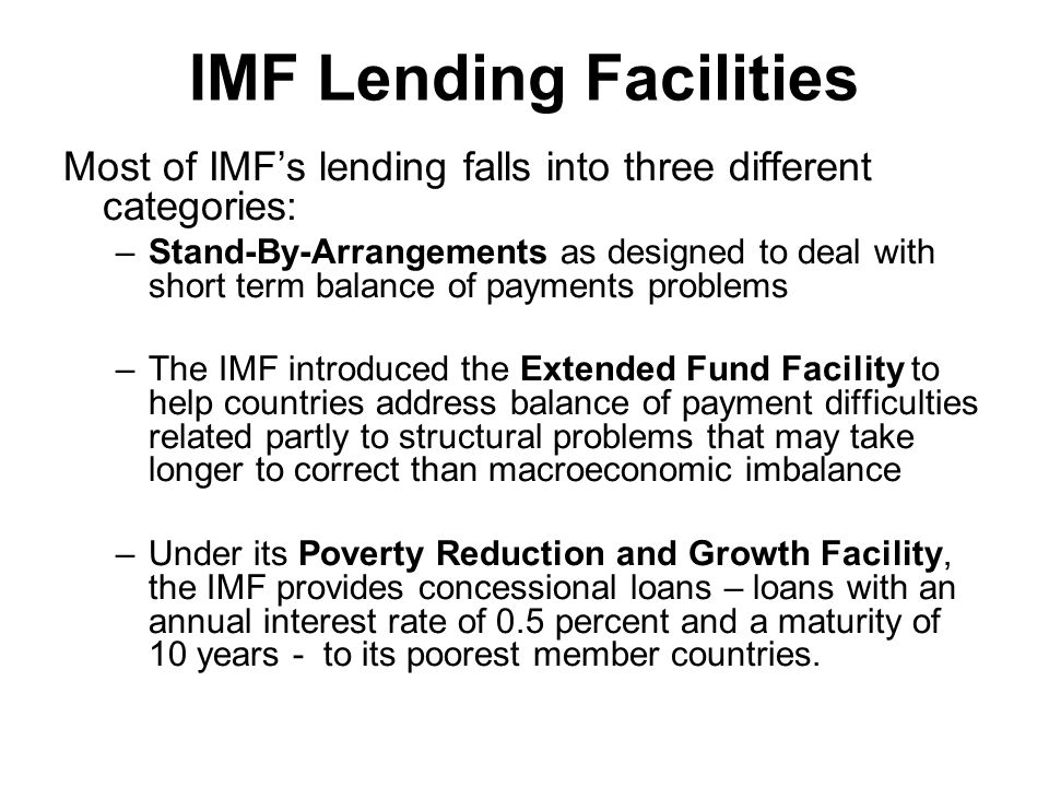 IMF Lending Facilities